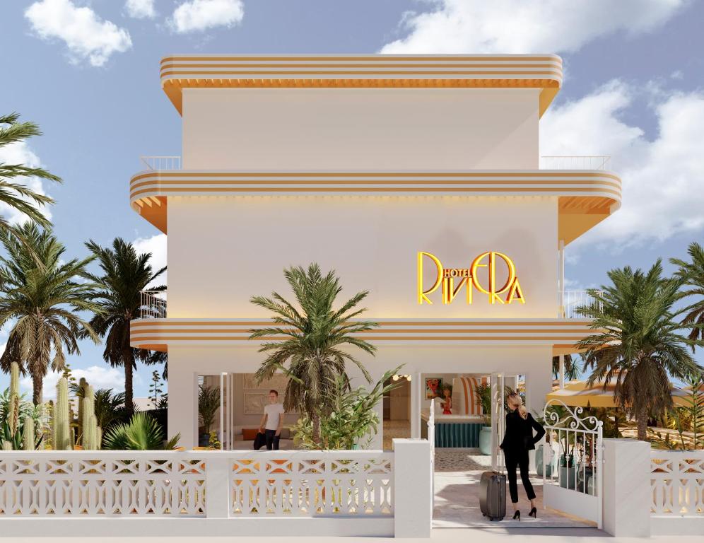 a rendering of the front of a hotel at Riviera Hotel Menorca in Ciutadella