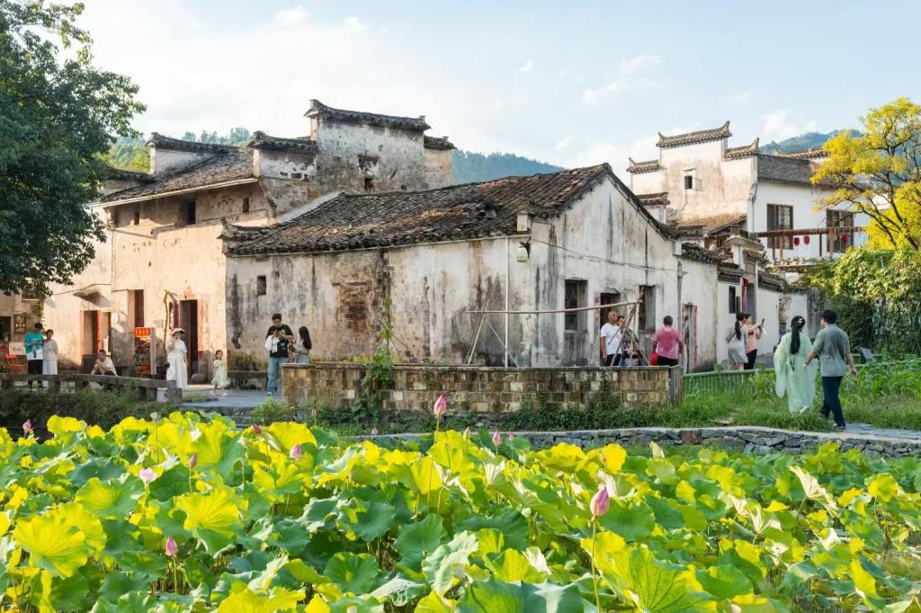 Κήπος έξω από το Floral Hotel Xidi Jiuheboshe B&B