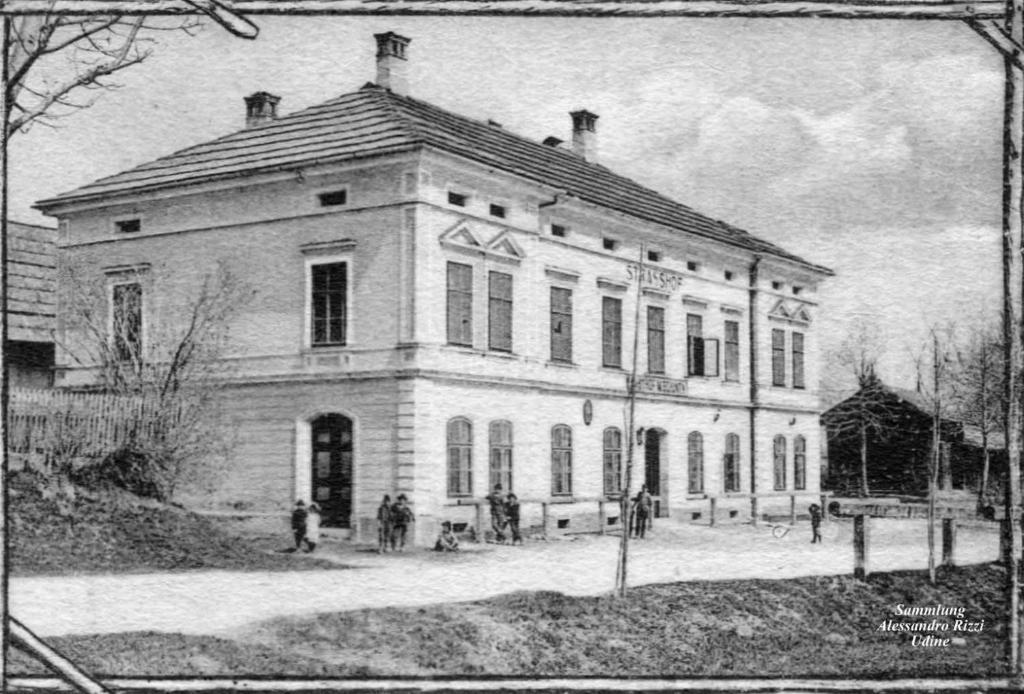 a black and white photo of a large building at Locanda EL TORO in Arnoldstein