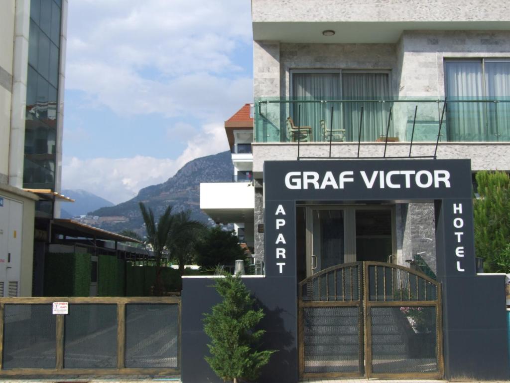 アランヤにあるGraf Victor Hotelの「gart visitor」と書かれた看板のある建物