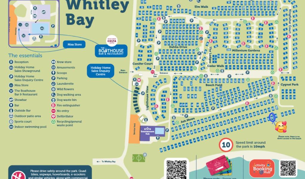 ウィットリー・ベイにあるLighthouse and sea viewsのホワイトリーベイリゾートの地図