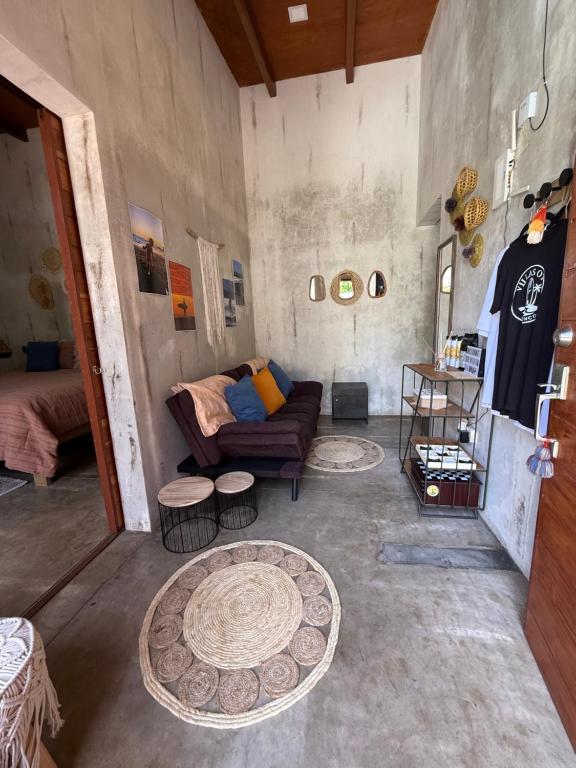 Χώρος καθιστικού στο 1 Boho-Chic Villa Private Pool Surf & Relax El Sunzal