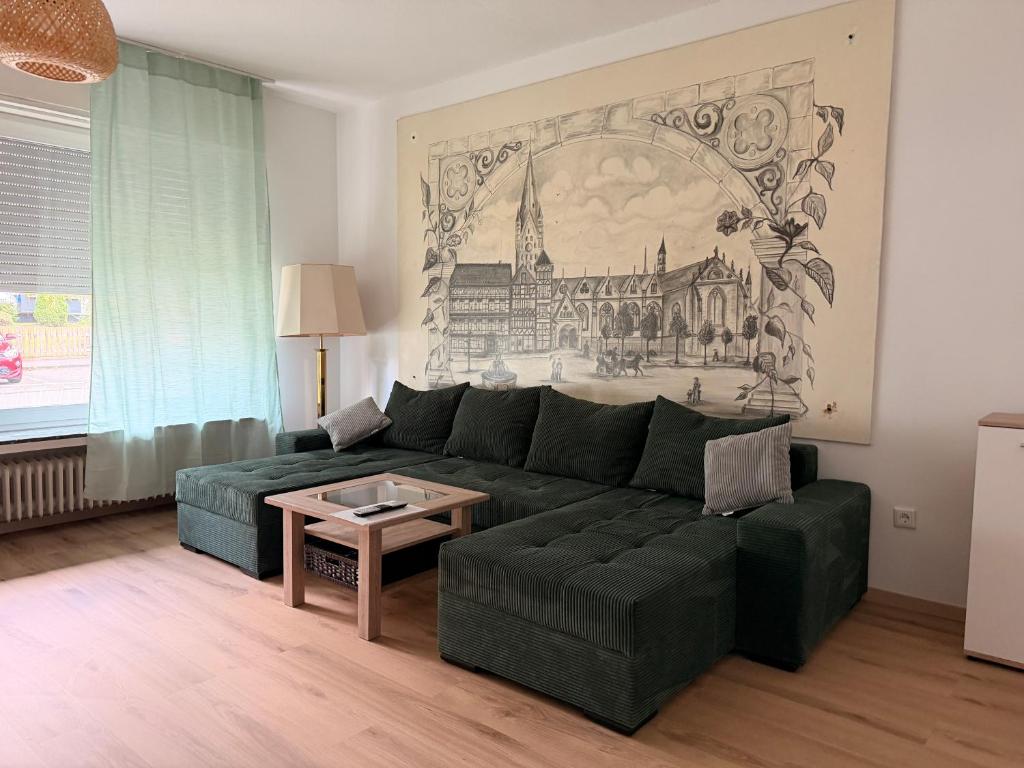 Posezení v ubytování Gemütliche Wohnung im Erdgeschoss in sehr zentraler Lage