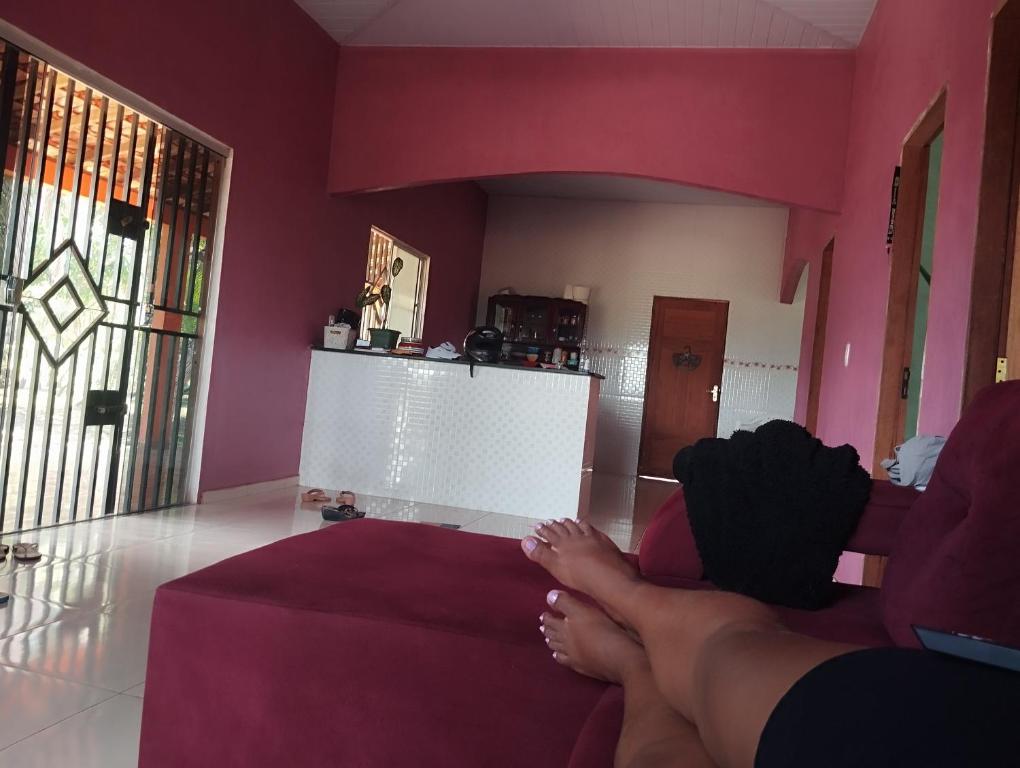 Posezení v ubytování Casa com varanda