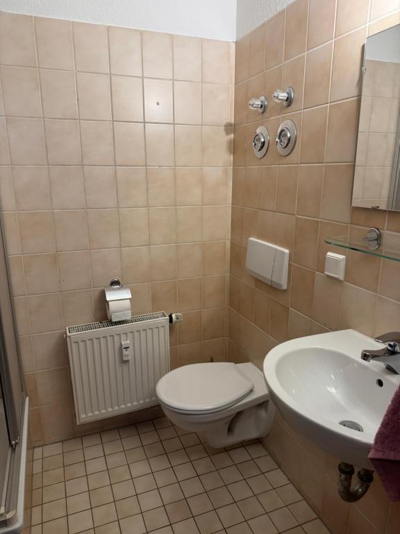 Koupelna v ubytování Nordstraße