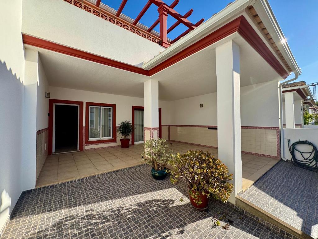 Bygningen som feriehuset ligger i