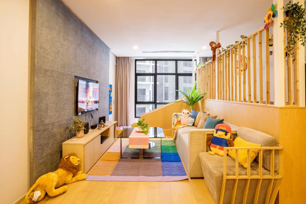 a childrens room with a staircase with a dog in it at 188 Suites by KidsCastle in Kuala Lumpur