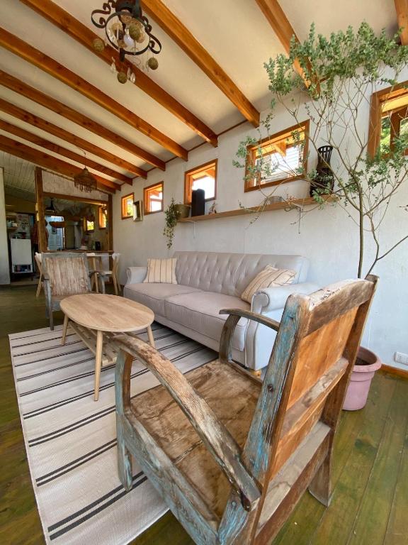 Χώρος καθιστικού στο Cabaña Malibu