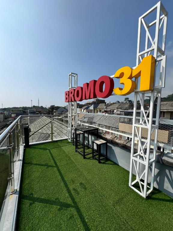 a view of the bronx sign on a stadium at Villa dina in Songgoriti