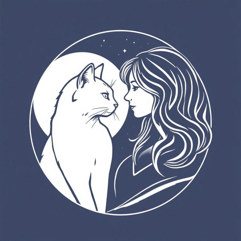 a girl and a cat kissing in a circle at la gatta bianca in Marino