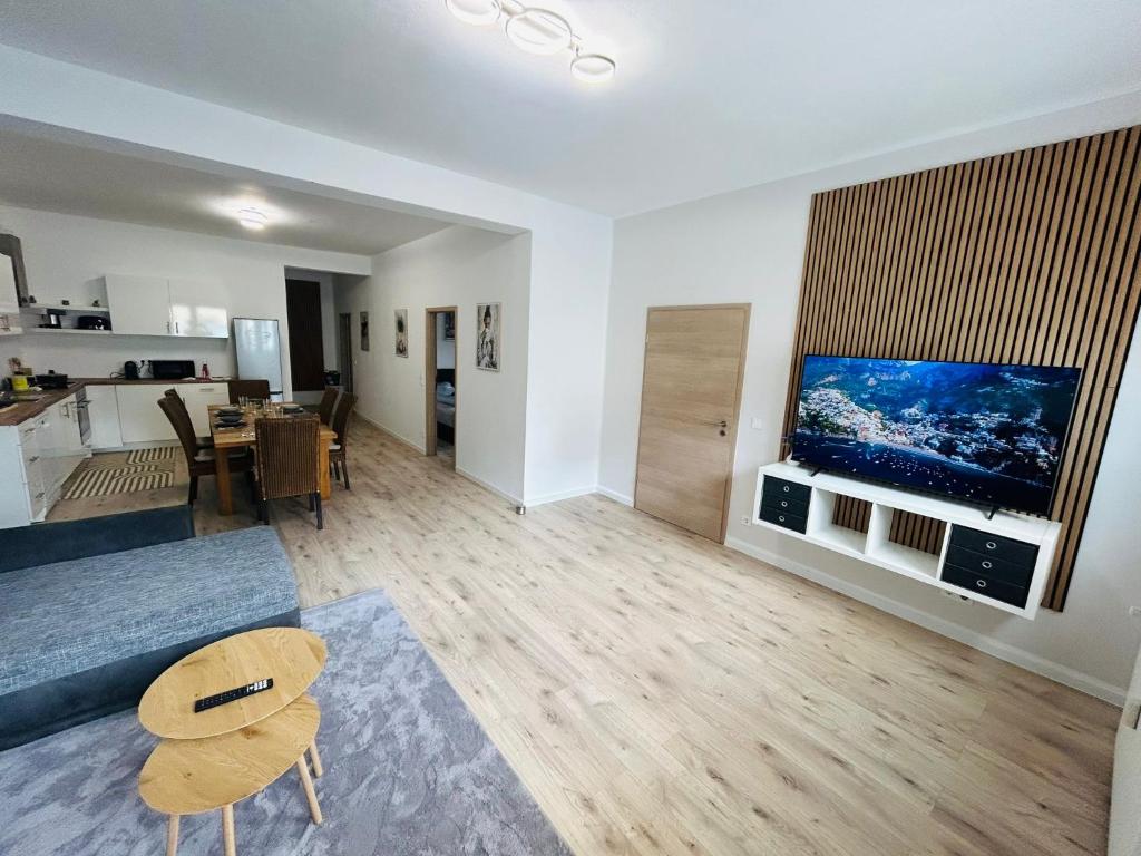 Η κουζίνα ή μικρή κουζίνα στο RheinZeit Apartment Köln Bonn