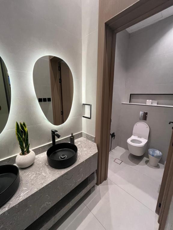 Koupelna v ubytování فلفت- شاليه