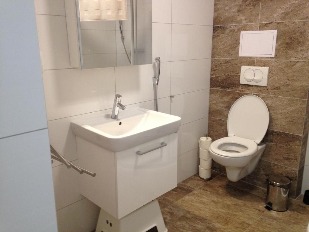 Koupelna v ubytování Apartmány Hlohovec