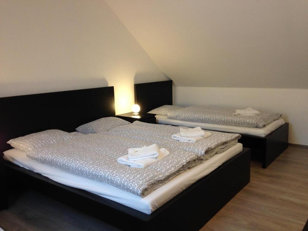 Postel nebo postele na pokoji v ubytování Apartmány Hlohovec