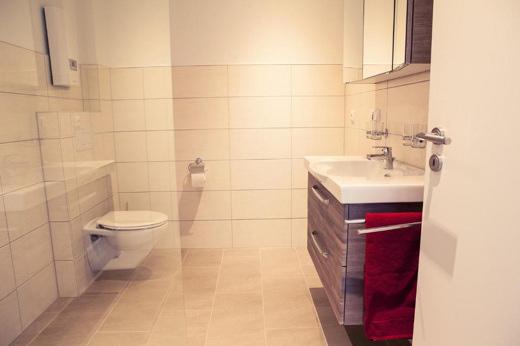 Koupelna v ubytování Ferienhaus Friedrichsmilde