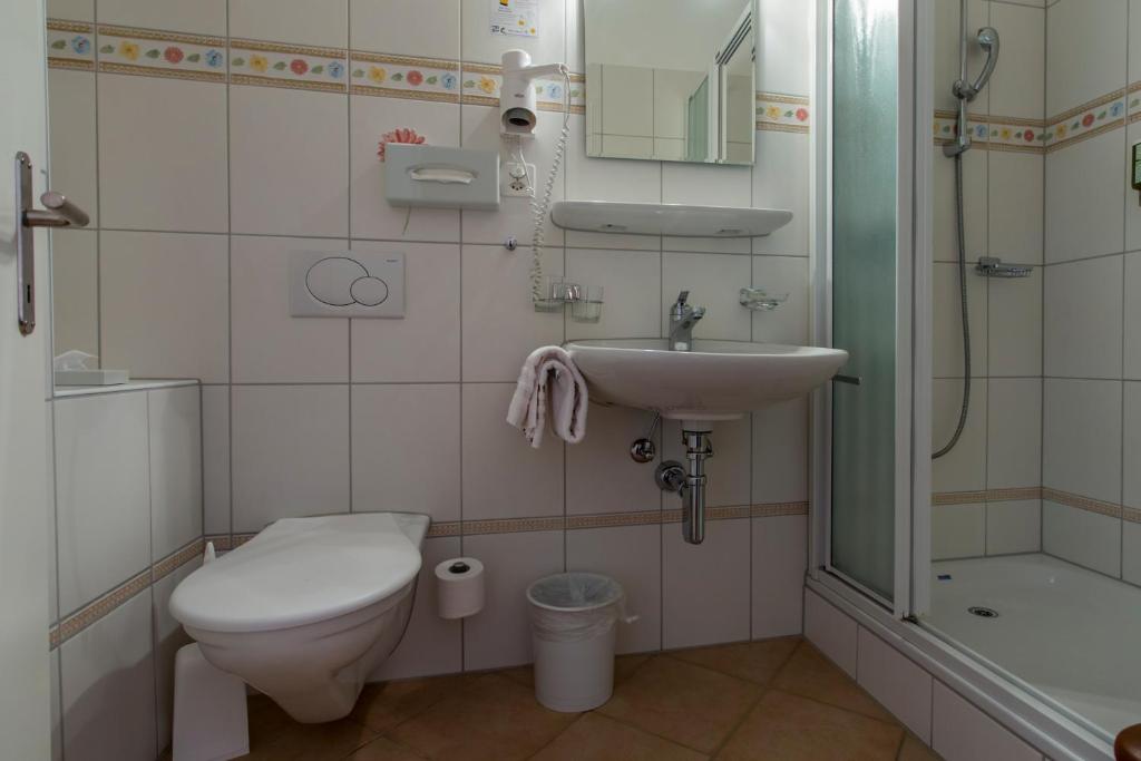 Koupelna v ubytování Hotel Cresta
