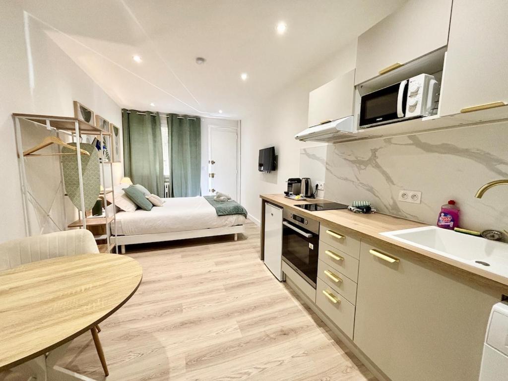 Η κουζίνα ή μικρή κουζίνα στο Verdésia, Studio en plein cœur de Valence