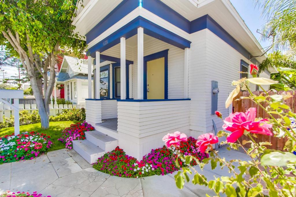 a house with flowers in front of it at Amazing Urban Oasis - Close to Everything in San Diego