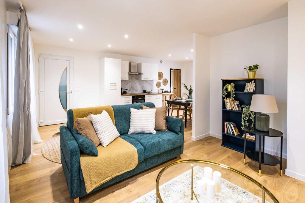 Posezení v ubytování Appartement neuf 1BR 4 pers Proche metro