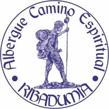 a drawing of a statue of a man with a backpack at Albergue Camino Espiritual in Ribadumia