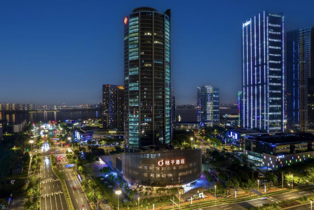 Nespecifikovaný výhled na destinaci Su-čou nebo výhled na město při pohledu z hotelu