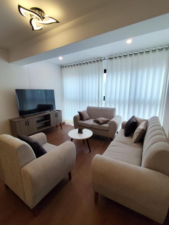 Χώρος καθιστικού στο Brand new apartment with an excellent location