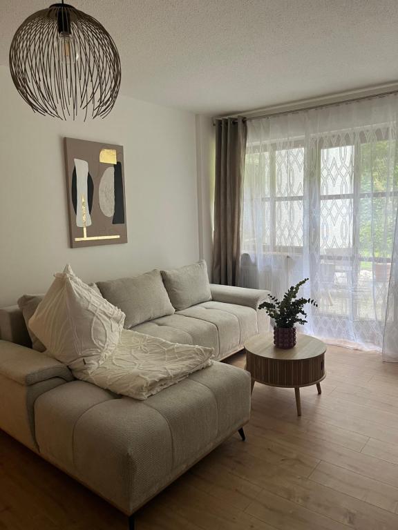 Ruang duduk di Modernes Studio mit Terrasse - Bad Griesbach
