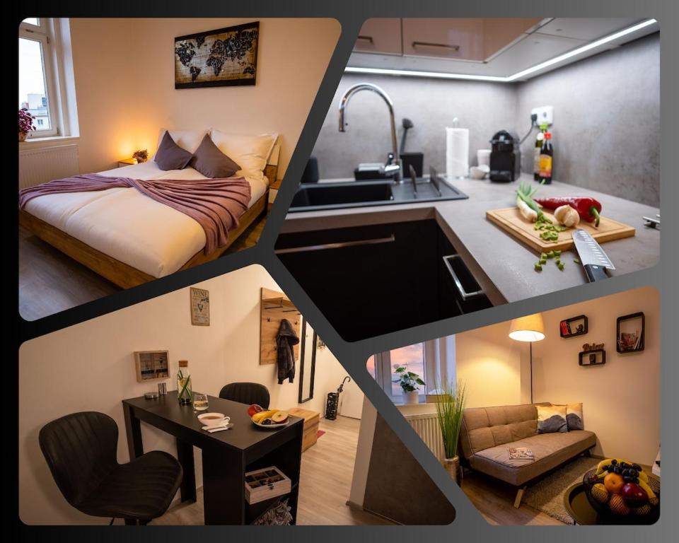 Η κουζίνα ή μικρή κουζίνα στο Cozy flat in center