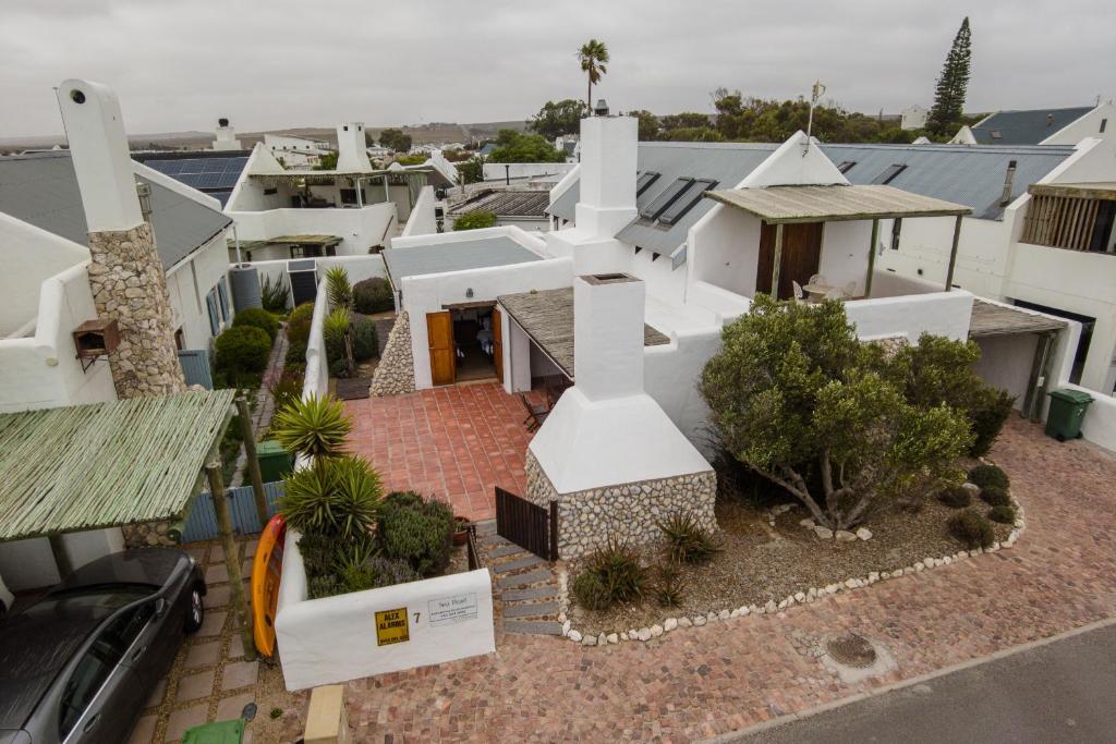 an aerial view of a house with white at Sea Pearl Holiday Home in Paternoster