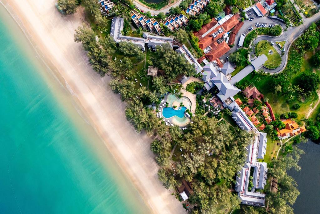 an aerial view of a resort next to a beach at Dusit Thani Laguna Phuket in Bang Tao Beach