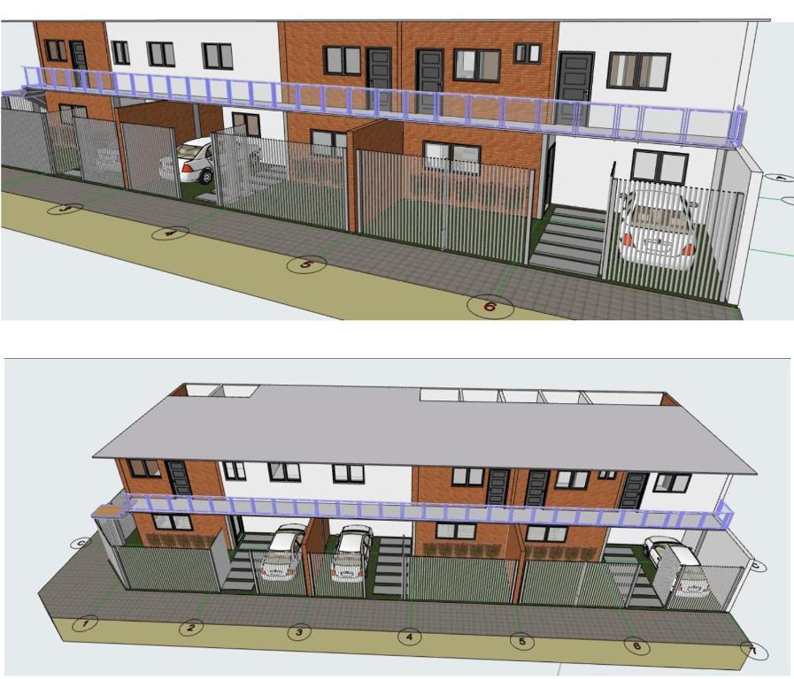 zwei Ansichten eines Gebäudes mit einem Rendering in der Unterkunft Brand new two bedroom apartments in Presidente Stroessner