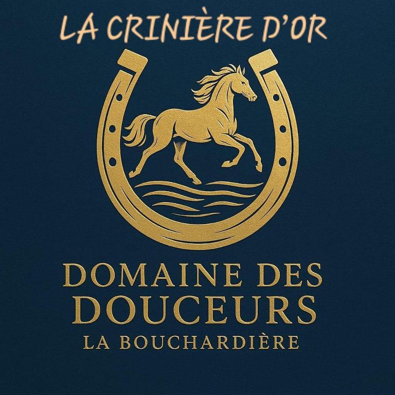 a logo of a horse running in the water at La Crinière d'Or - Entre mer et campagne in Bonneville-la-Louvet