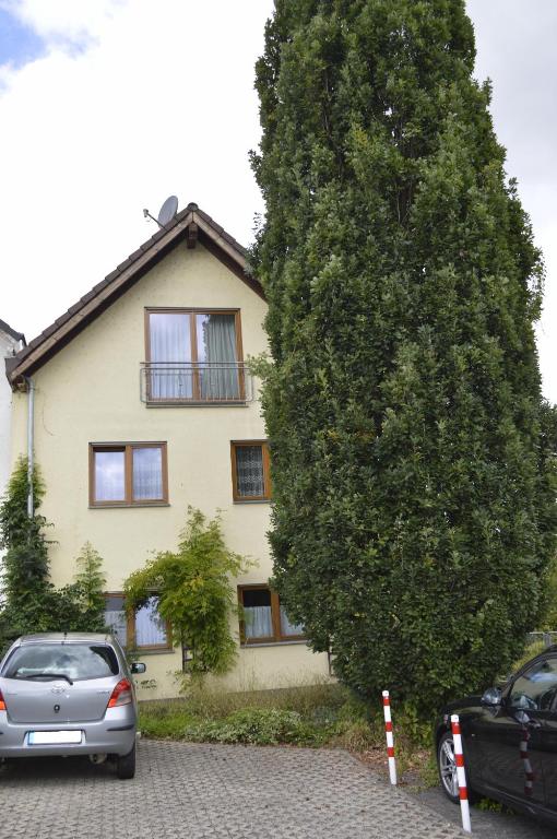 a large tree in front of a house at Ferienhaus Ahler Kopf in Lahnstein