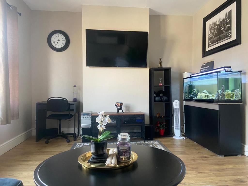 TV a/nebo společenská místnost v ubytování Cosy London Home with 2 Bedrooms