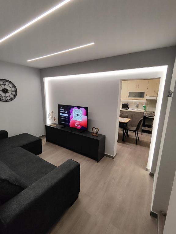 Μια τηλεόραση ή/και κέντρο ψυχαγωγίας στο luxury apartment in the center of Livadia