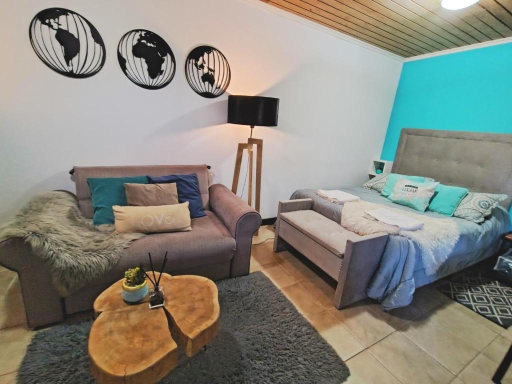 Posezení v ubytování Depto monoambiente súper funcional,a metros del centro Magnífico