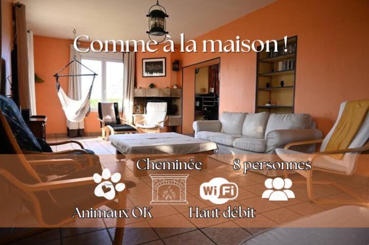 Μια τηλεόραση ή/και κέντρο ψυχαγωγίας στο Dogfriendly, grand jardin clos, 4 chambres, grand salon avec cheminée - Larès