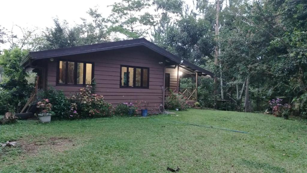 a small house with a yard in front of it at Cabaña AMOTO in Turrialba