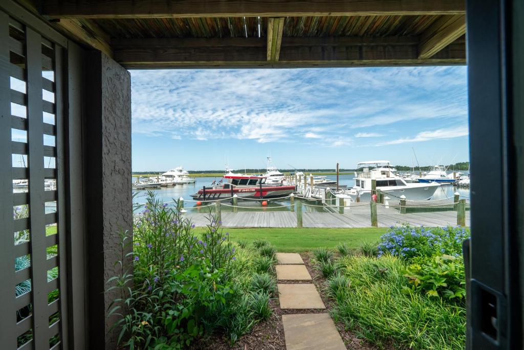 a view of a marina with boats in the water at 1905 Bohicket Marina in Seabrook Island