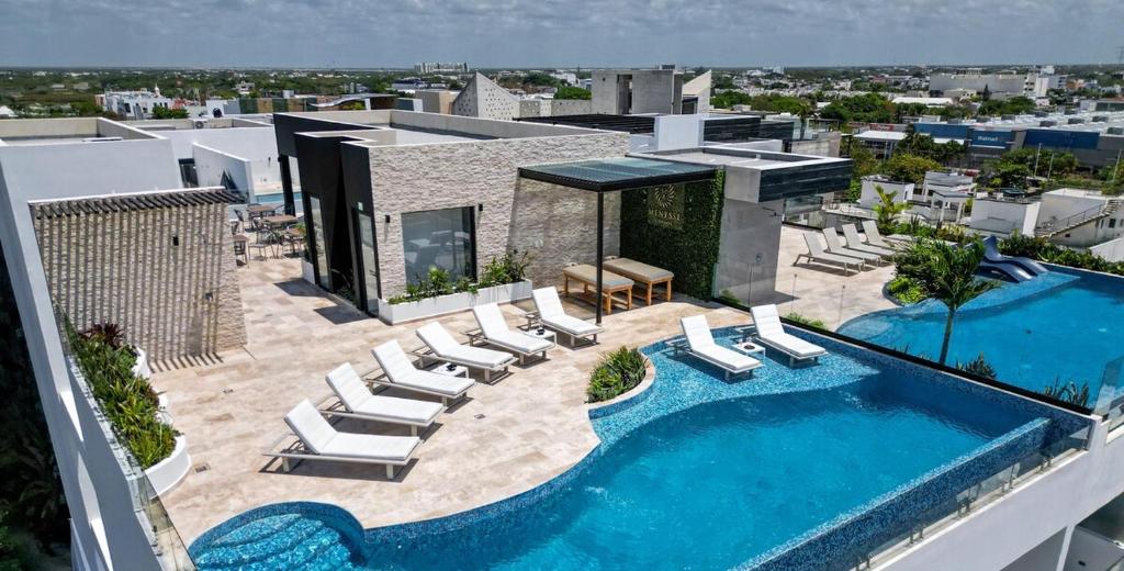 Πισίνα στο ή κοντά στο Estudio moderno con alberca - Centro