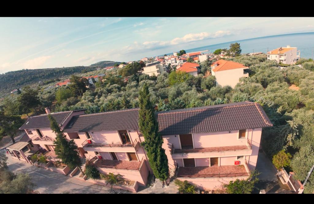 an aerial view of a house on a hill at INSPIRA THASSOS APARTMENTS and STUDIOS in Skala Sotiros