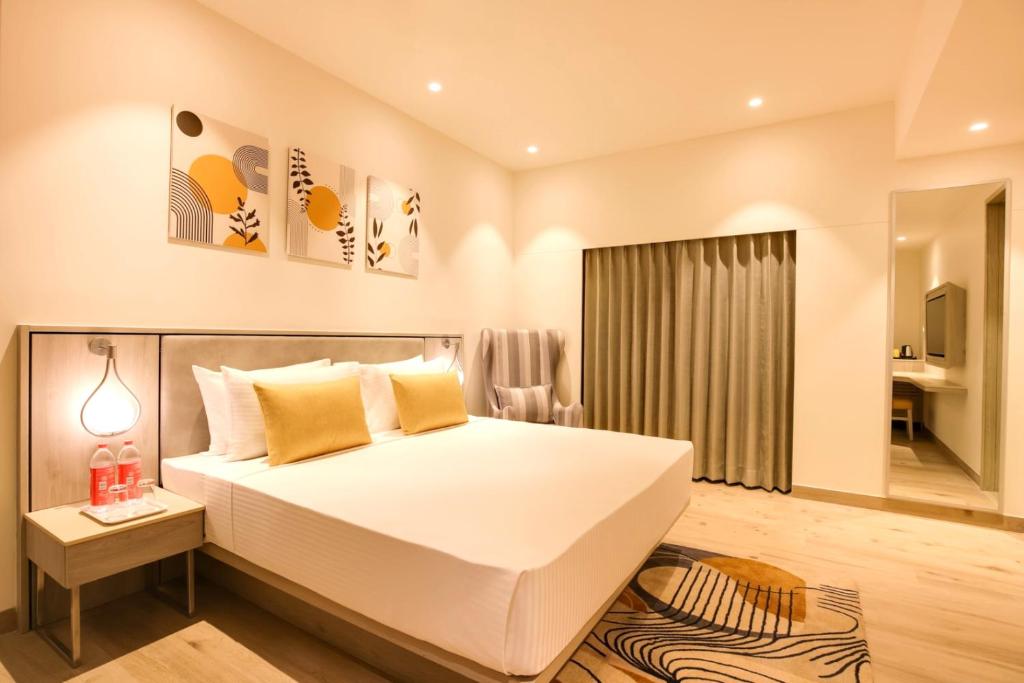 Katil atau katil-katil dalam bilik di Hotel Tark Near IGI Aiport Delhi-free Airport Drop