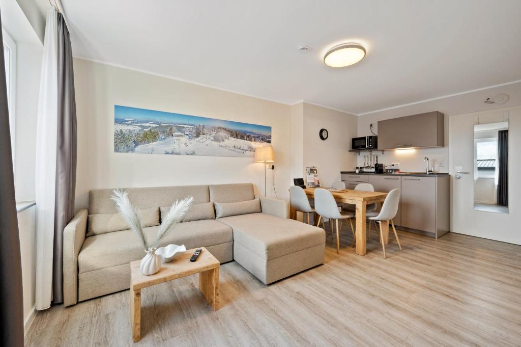 Kuchyň nebo kuchyňský kout v ubytování SNOWFLAKE Zentrale Lage Bikepark & Piste