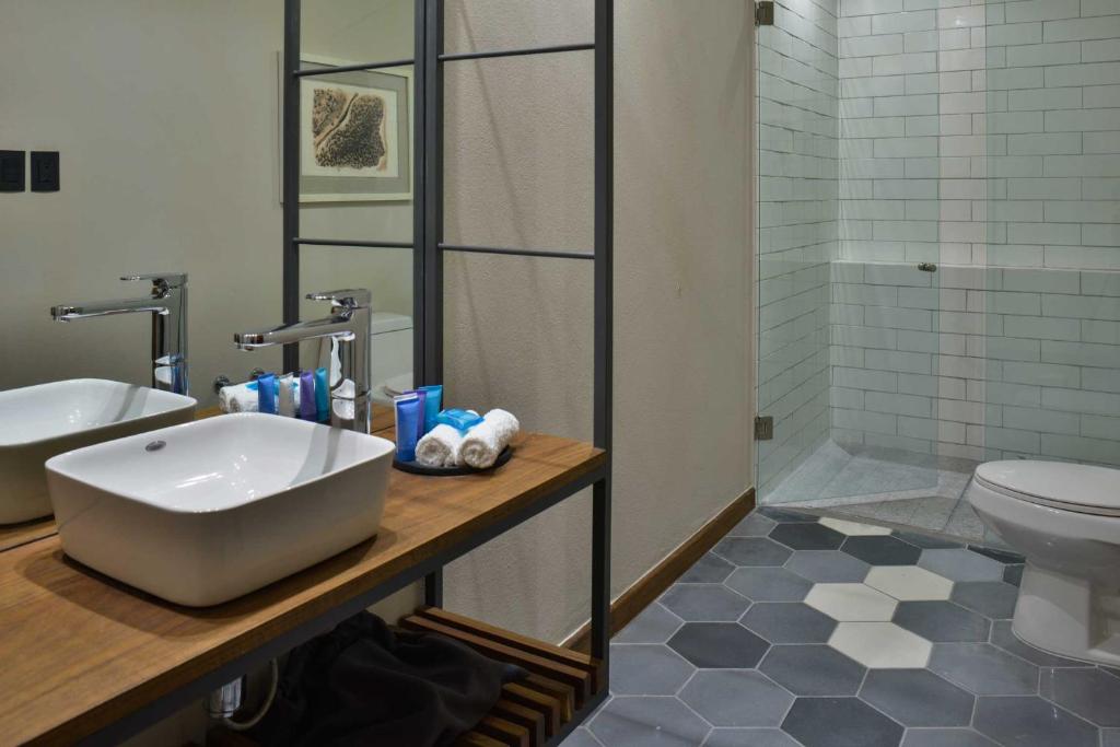 Koupelna v ubytování Hotel Criol