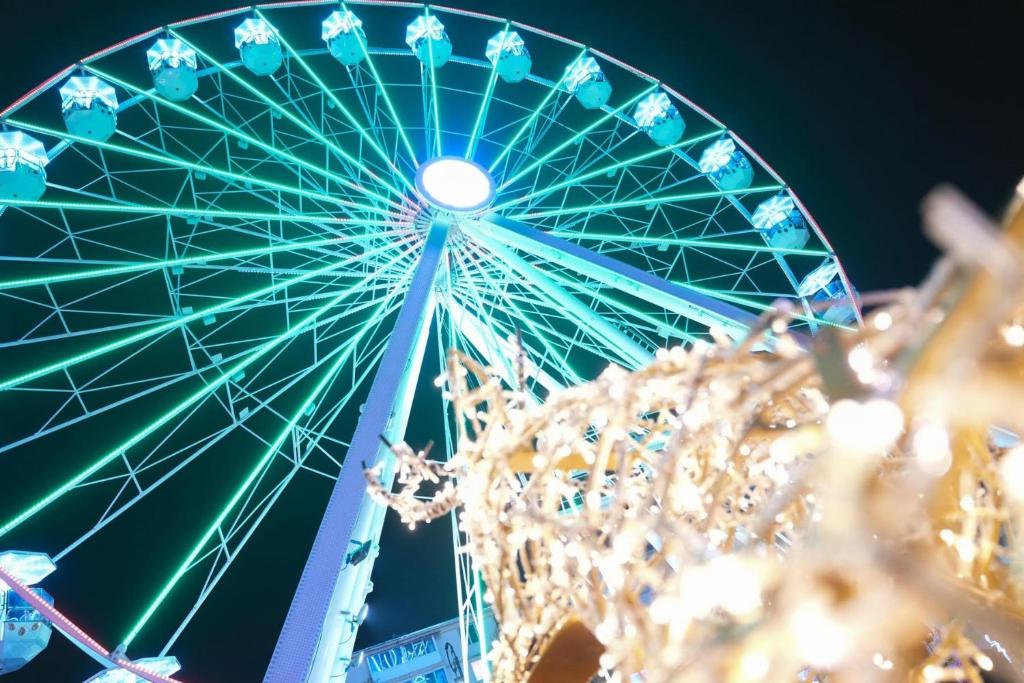 a ferris wheel at a carnival at Ultracentral cochet apartment ! in Craiova