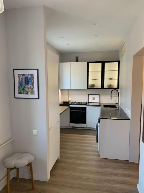 Η κουζίνα ή μικρή κουζίνα στο Modern studio in city center