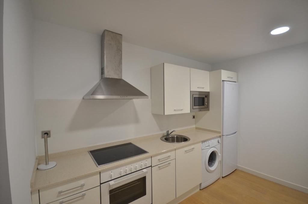 Kuchyň nebo kuchyňský kout v ubytování Arantza Apartamentuak