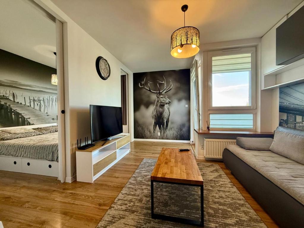 TV a/nebo společenská místnost v ubytování Jarzebinowa Loft II by JumpInHere