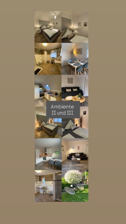 a collage of photos of a room at Ferienwohnung Ambiente II und III in Klotten