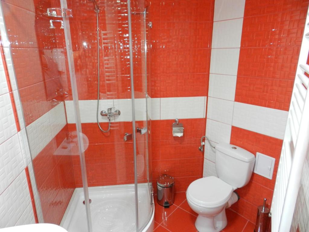 Koupelna v ubytování Hotel Marinii